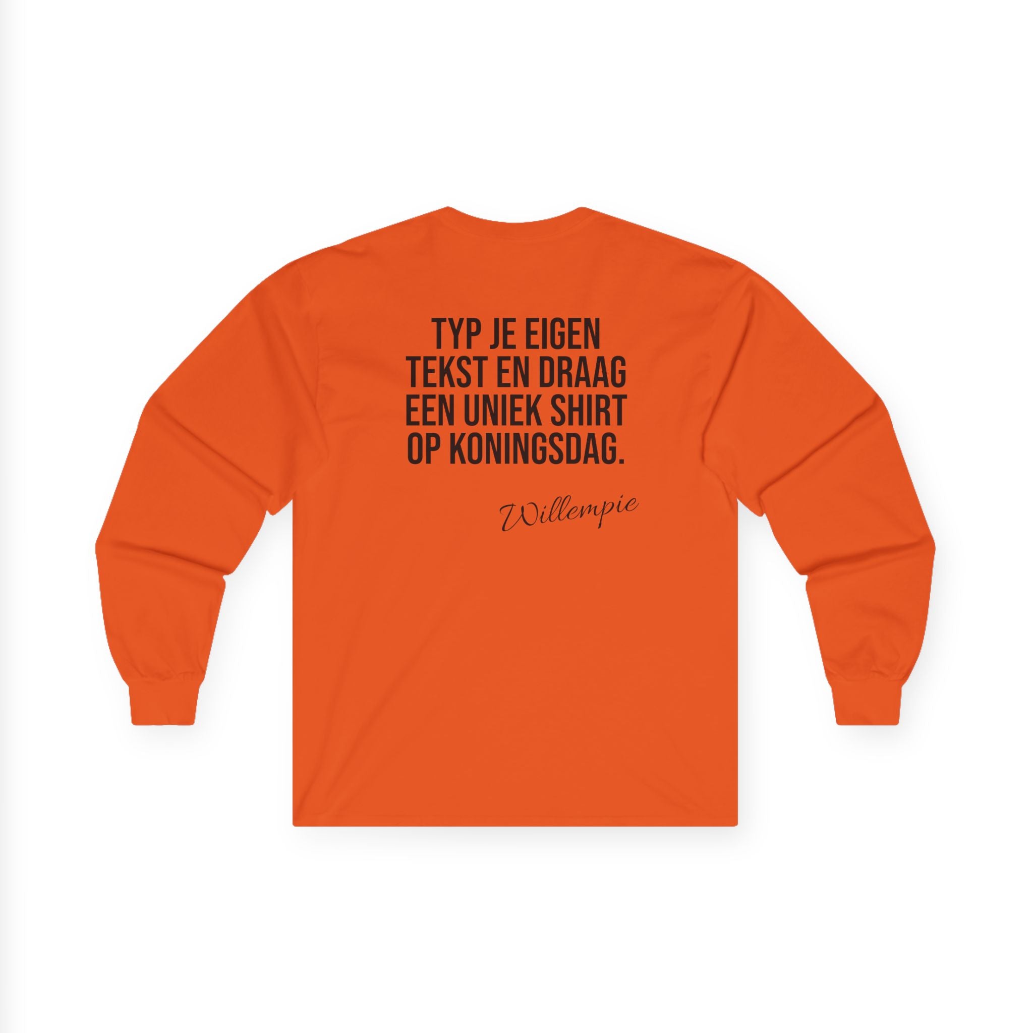 Koningsdag Long Sleeve 2026 – Eigen Tekst (Custom Willempie Edition)