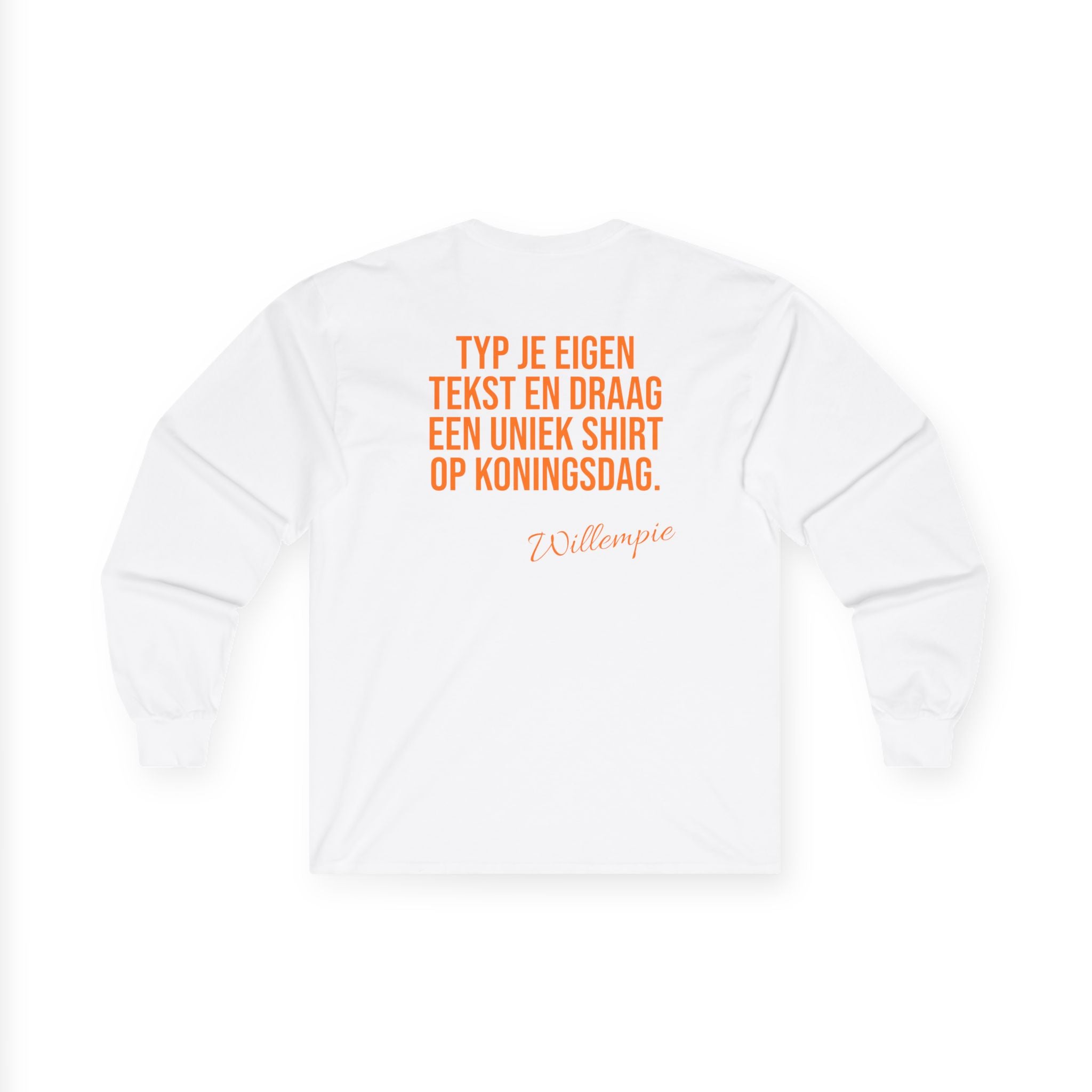 Koningsdag Long Sleeve 2026 – Eigen Tekst (Custom Willempie Edition)